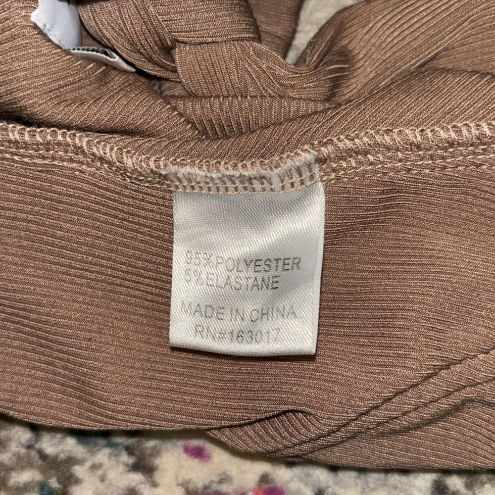 Princess Polly Tan Ribbed Halter Top - Picture 5 of 5